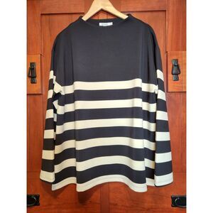 Chico's Black & White Knit Mdrn Stripe Mock Top Size 2XL (Chico's 4) NWT!